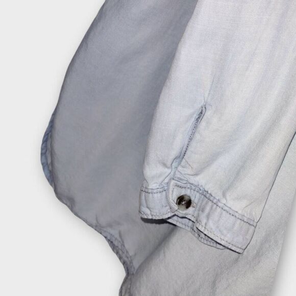 Cloth & Stone Anthropologie Blouse Sz Large Blue Ombre Denim Chambray - Picture 5 of 9
